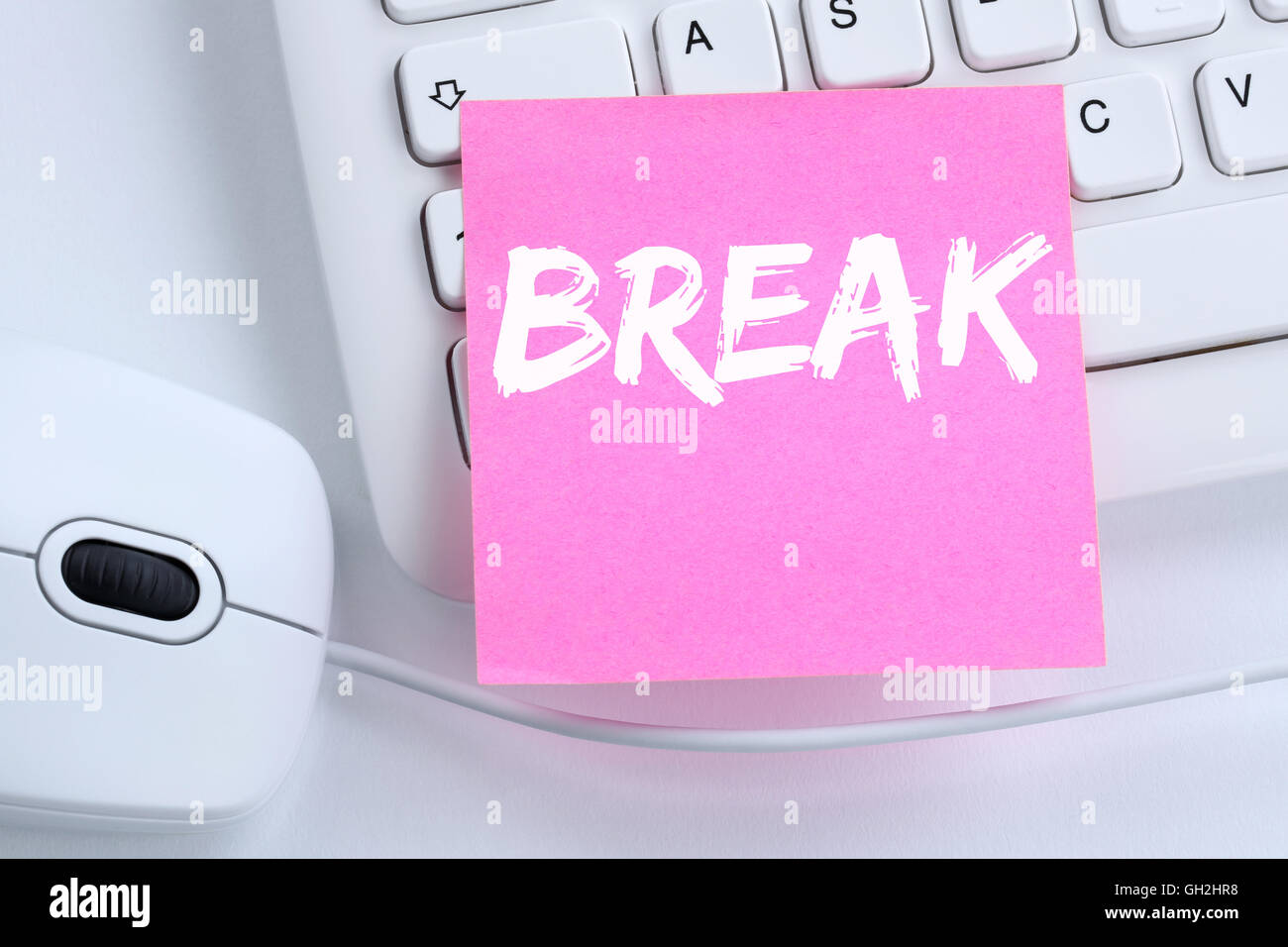 Geschäftsessen Arbeit entspannen Büro-Computer-Tastatur zu brechen Stockfoto