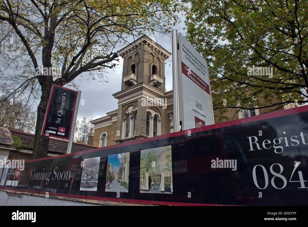 Großen Sanierung an St Clements Hospital im Londoner East End vor der großen Sanierung stattfindet. Stockfoto