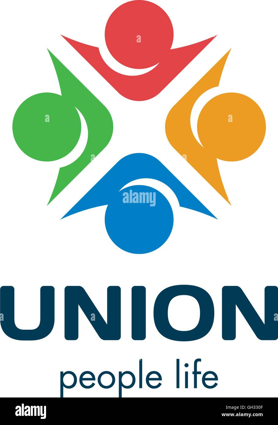 Isolierte bunte Kreuz Vektor-Logo. Medizinischen Symbol. Menschen halten Hände Logo. Freundschaft und Union Illustration. Internationale Kommunikation Zeichen. Stock Vektor