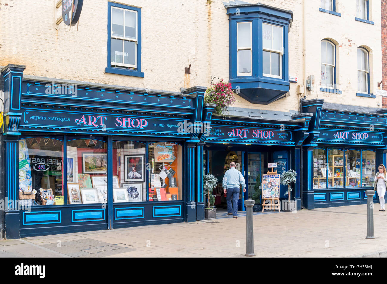 Der Art Shop-Anbieter von Materialien Künstler und Grußkarten in Galerie Darlington Co. Durham UK Stockfoto