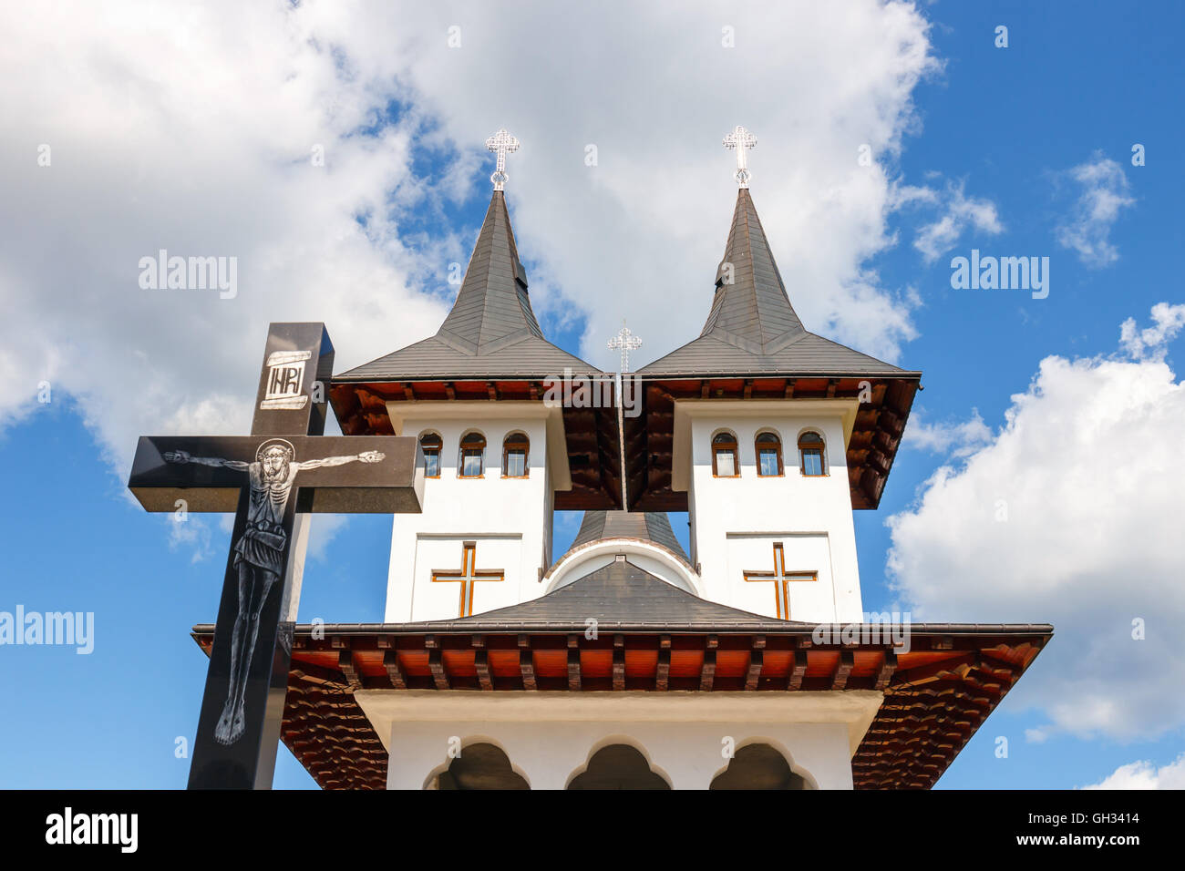 Orthodoxe Kirche in Manastirea Prislop, Land der Maramures, Rumänien Stockfoto