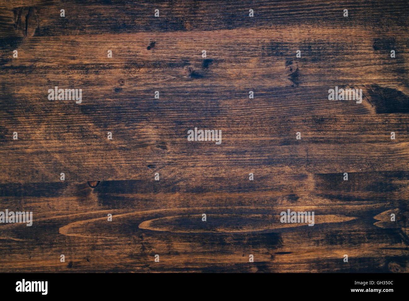 Braun lackiert Holzplatte Textur, Ansicht von oben Stockfoto