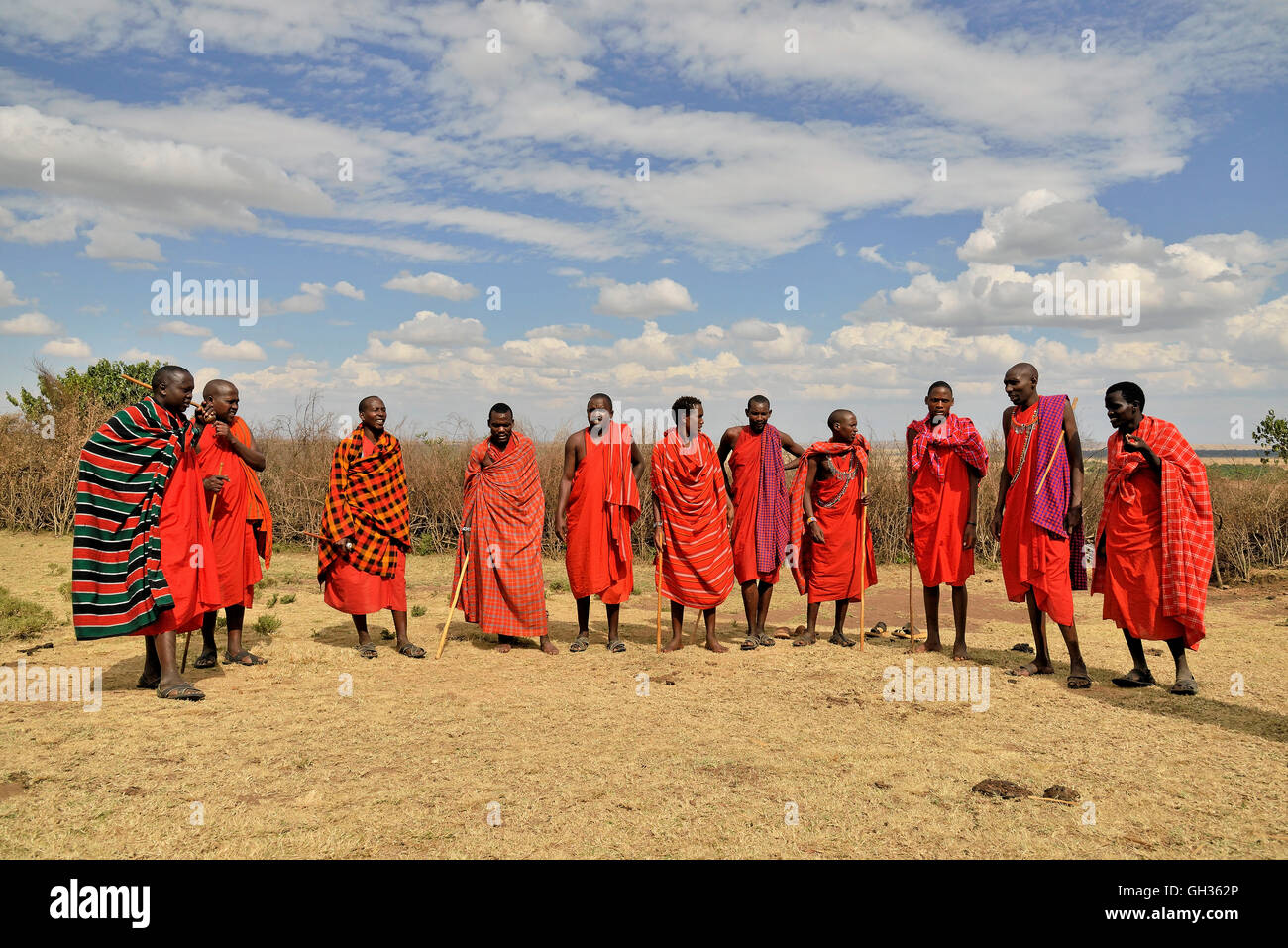 Geographie/Reisen, Kenia, Masai Frau an einem Tanz Performance, Enkutoto, Masai Mara, Afrika, Additional-Rights - Clearance-Info - Not-Available Stockfoto