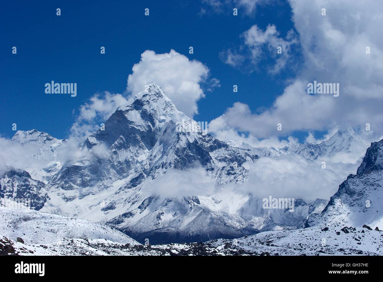 Cho la Pass mit Ama Dablam, solukhumbu District, Nepal, Asien Stockfoto