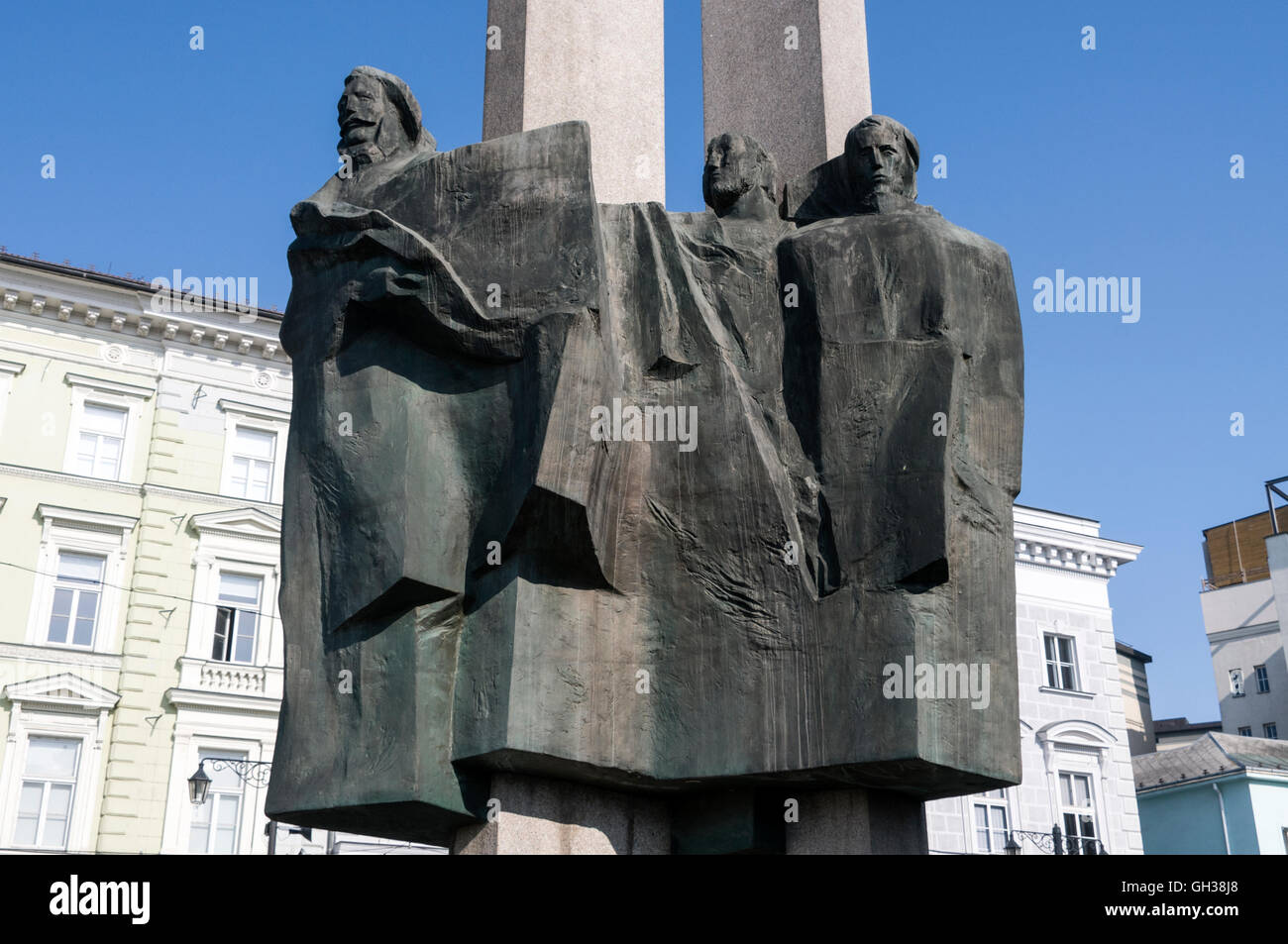 Eine Statue von Ľudovít Štúr auf dem Ľudovít Štú nam (Ľudovít Štú Platz) in Bratislava, Slowakei. Ľudovít Štúr war der Anführer der SL Stockfoto