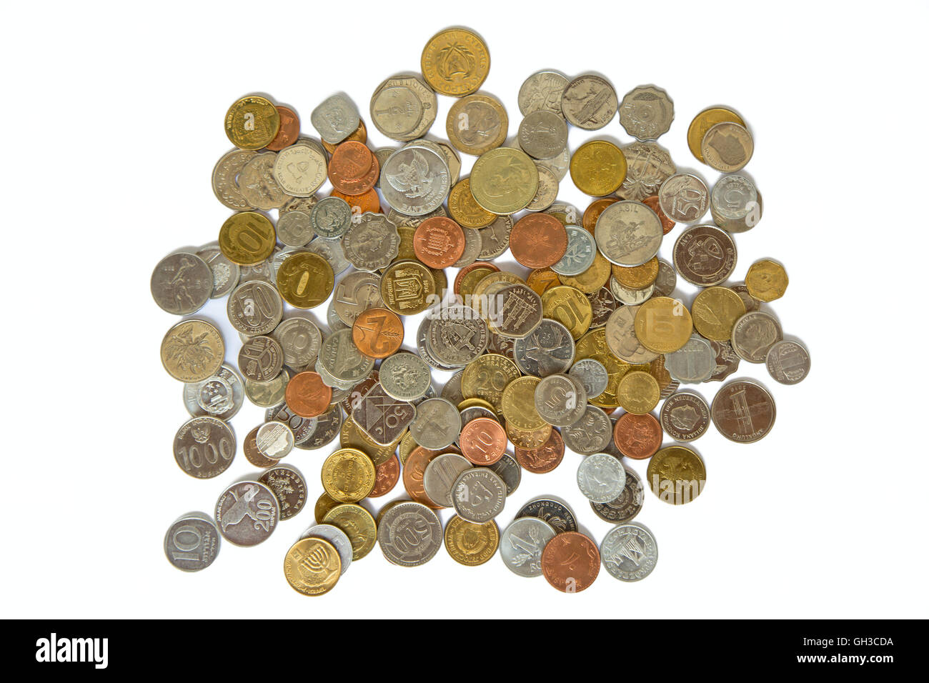 Sammlung von alten Umlauf Münzen Stockfoto