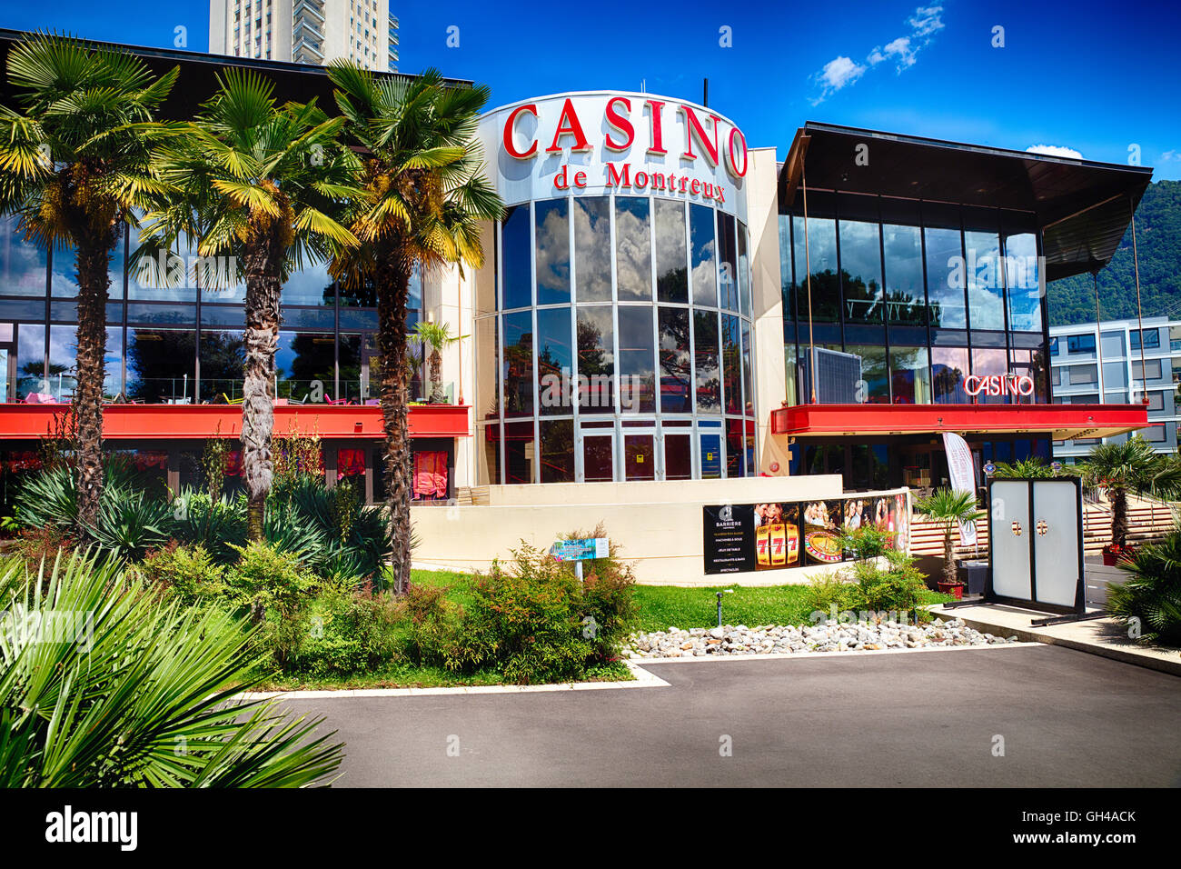 Seeblick von der Casino von Montreux, Kanton Waadt, Genfer See, Schweiz Stockfoto