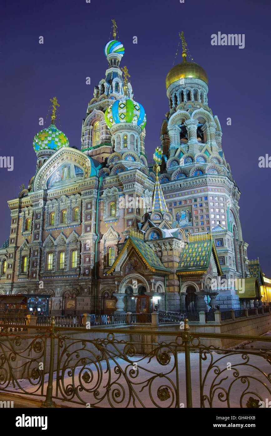 Kathedrale der Auferstehung Christi (Erlöser auf dem Blut), erbaut auf dem Gelände des Mordes an Alexander II It Stockfoto