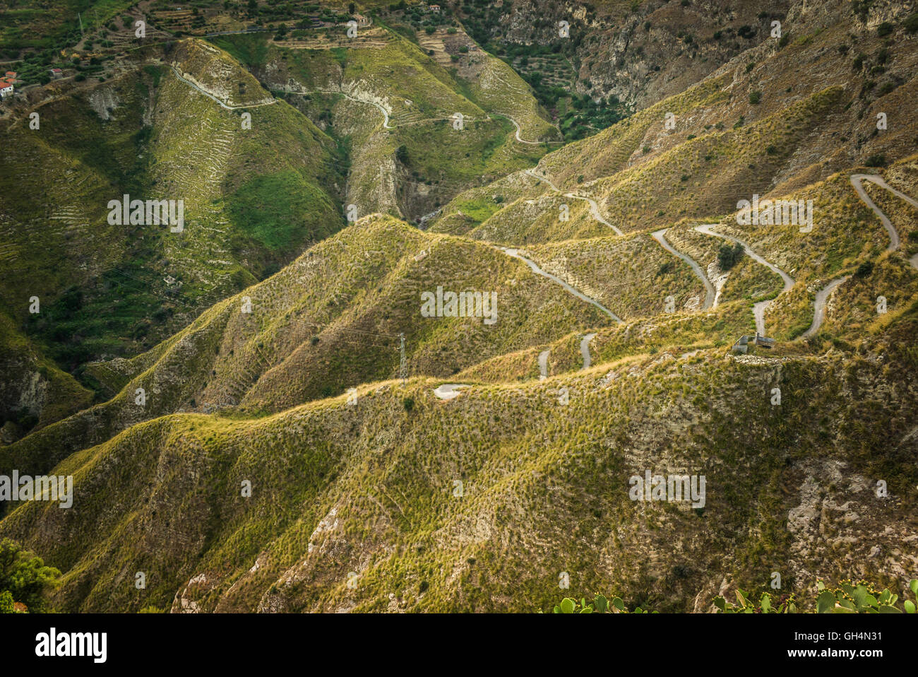 Schöne Landschaften rund um Taormina in Sizilien, von der Wurzel des Vulkan Ätna Stockfoto