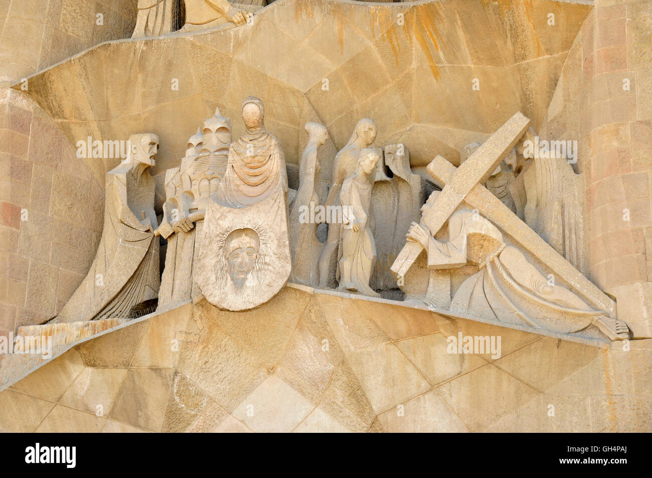 Geographie/Reisen, Spanien, Detail des Portals der Passion Christi an der Fassade der Sagrada Familia der berühmtesten spanischen builder Antoni Gaudi, Modernisme, Barcelona, Additional-Rights - Clearance-Info - Not-Available Stockfoto