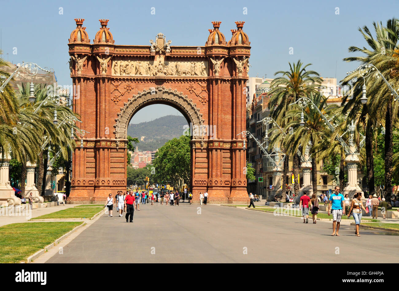 Geographie/Reisen, Spanien, "Arc de Triomf", Triumphbogen, Barcelona, Additional-Rights - Clearance-Info - Not-Available Stockfoto