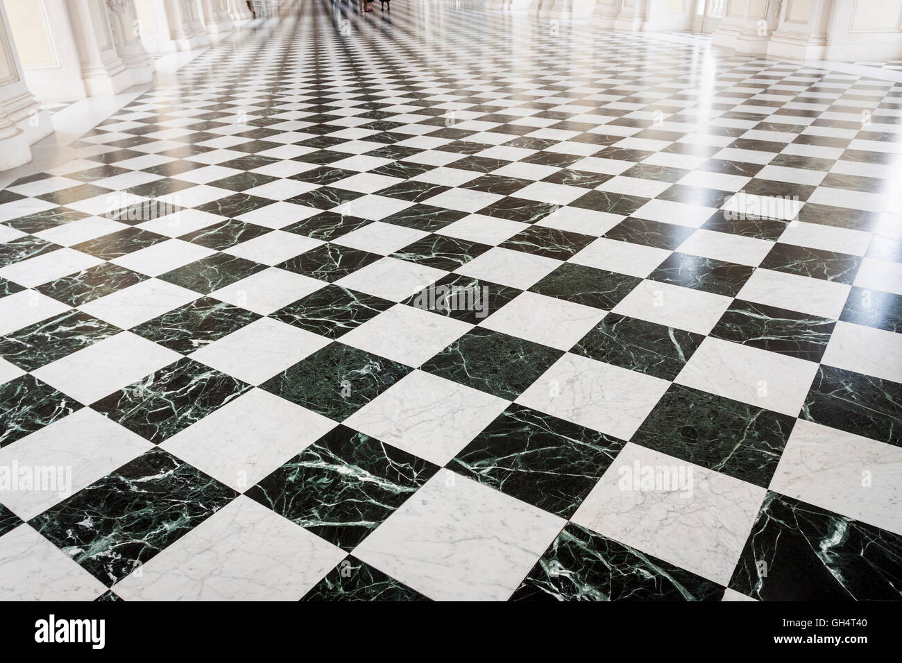 Luxuriöse Innenräume des Schlosses. Venaria Reale, Piemont. Italien Stockfoto