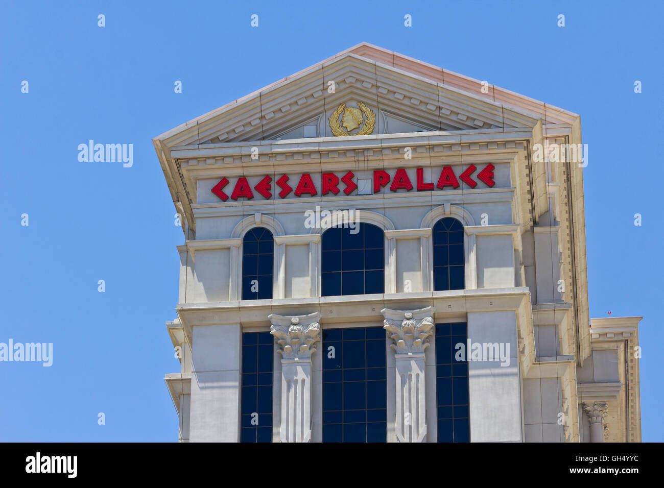 Las Vegas - ca. Juli 2016: Caesars Palace ist ein Luxushotel und Casino im Besitz von Caesars Entertainment ich Stockfoto
