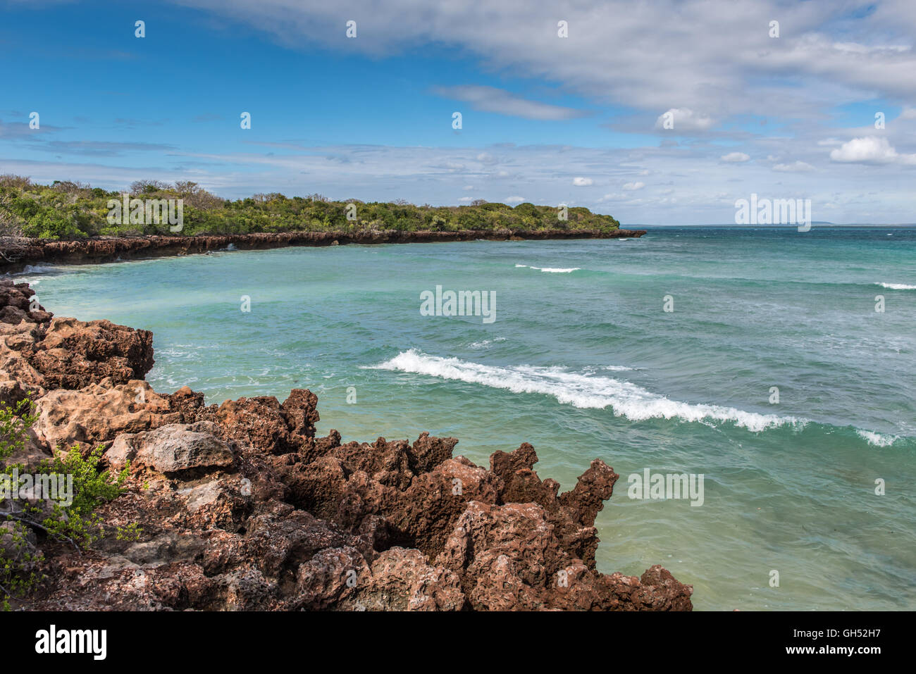 Küste von Quilalea Insel Mosambik Stockfoto