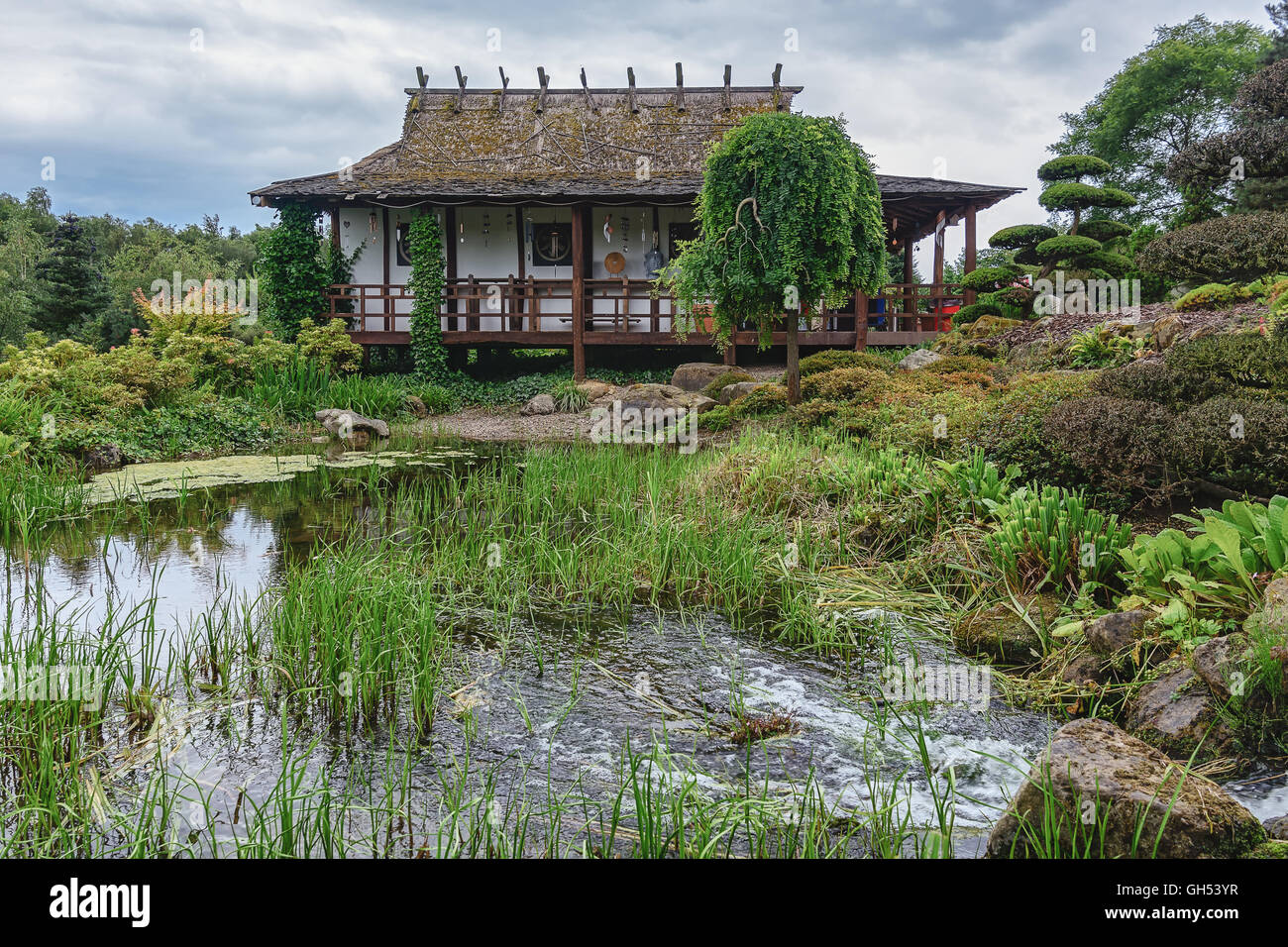 Parc Mondo Verde, Bild des japanischen Gartens. Stockfoto