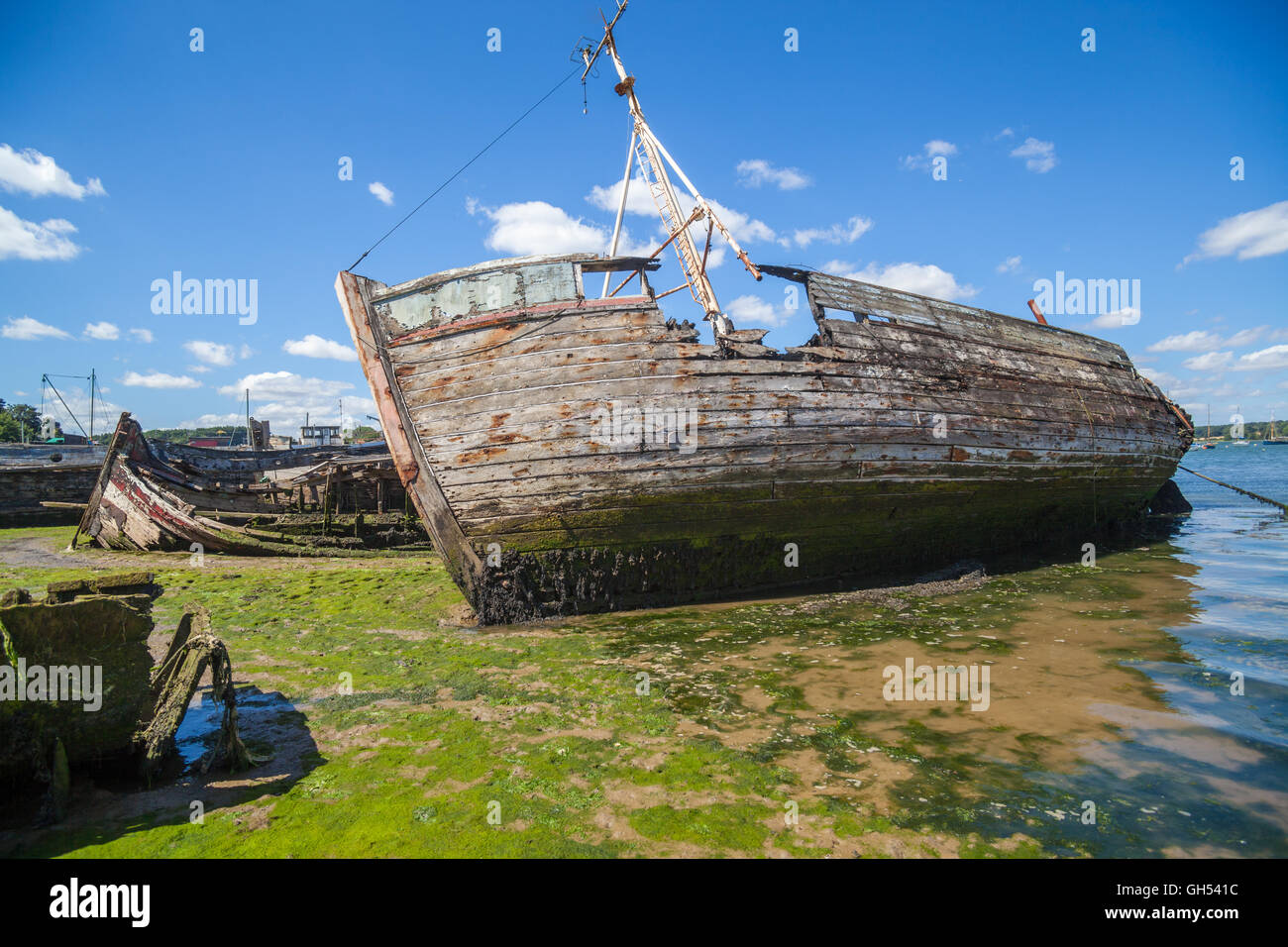 Schönheit und Wellness in verfallenden Boote am Wattenmeer Stockfoto