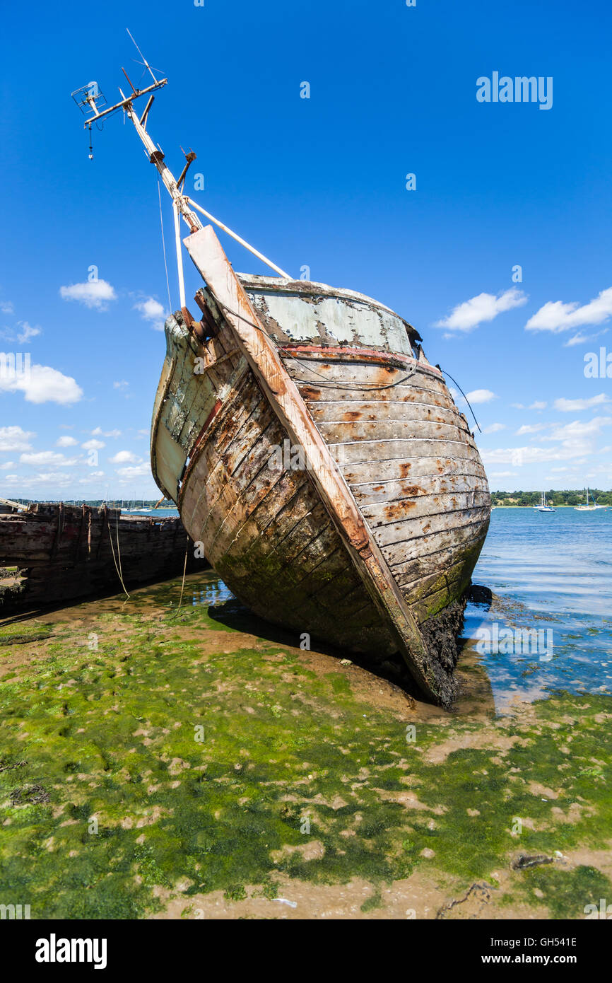 Schönheit und Wellness in verfallenden Boote am Wattenmeer Stockfoto