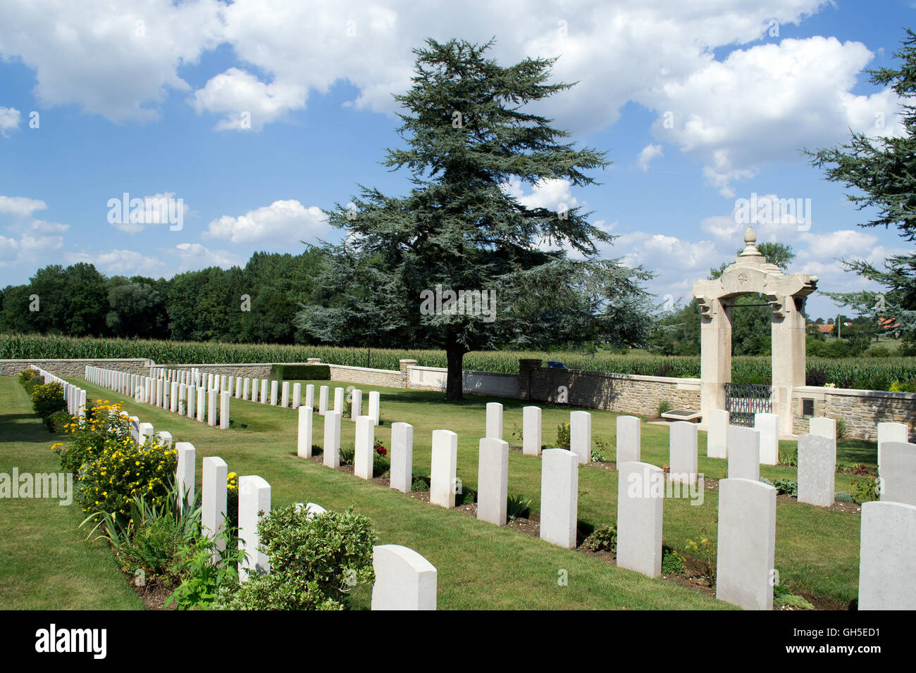 Chinesischer Friedhof von Nolette, Wort Krieg I, Noyelles-Sur-Mer, Frankreich Stockfoto