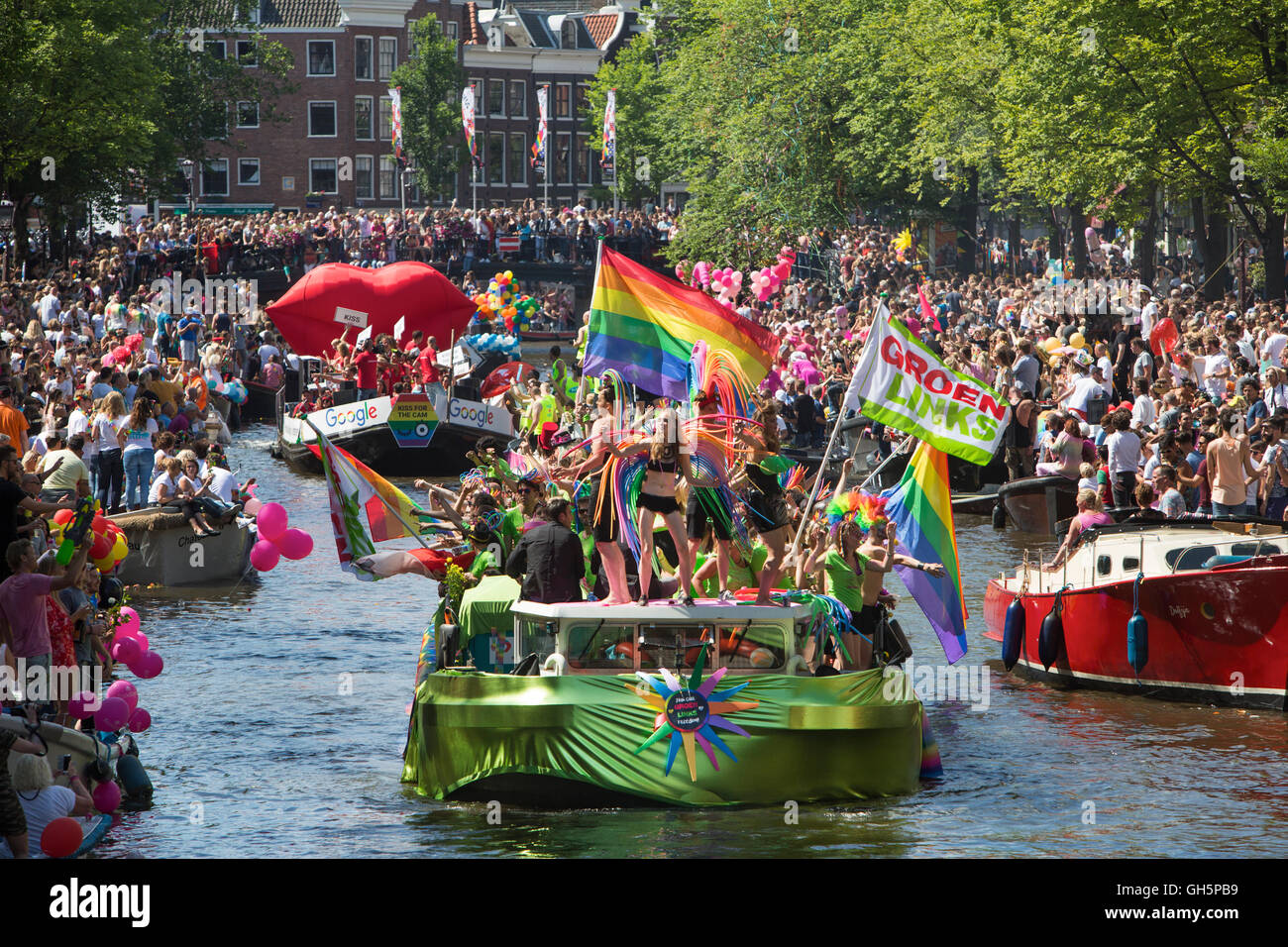 Gaypride 2016 in Amsterdam Stockfoto