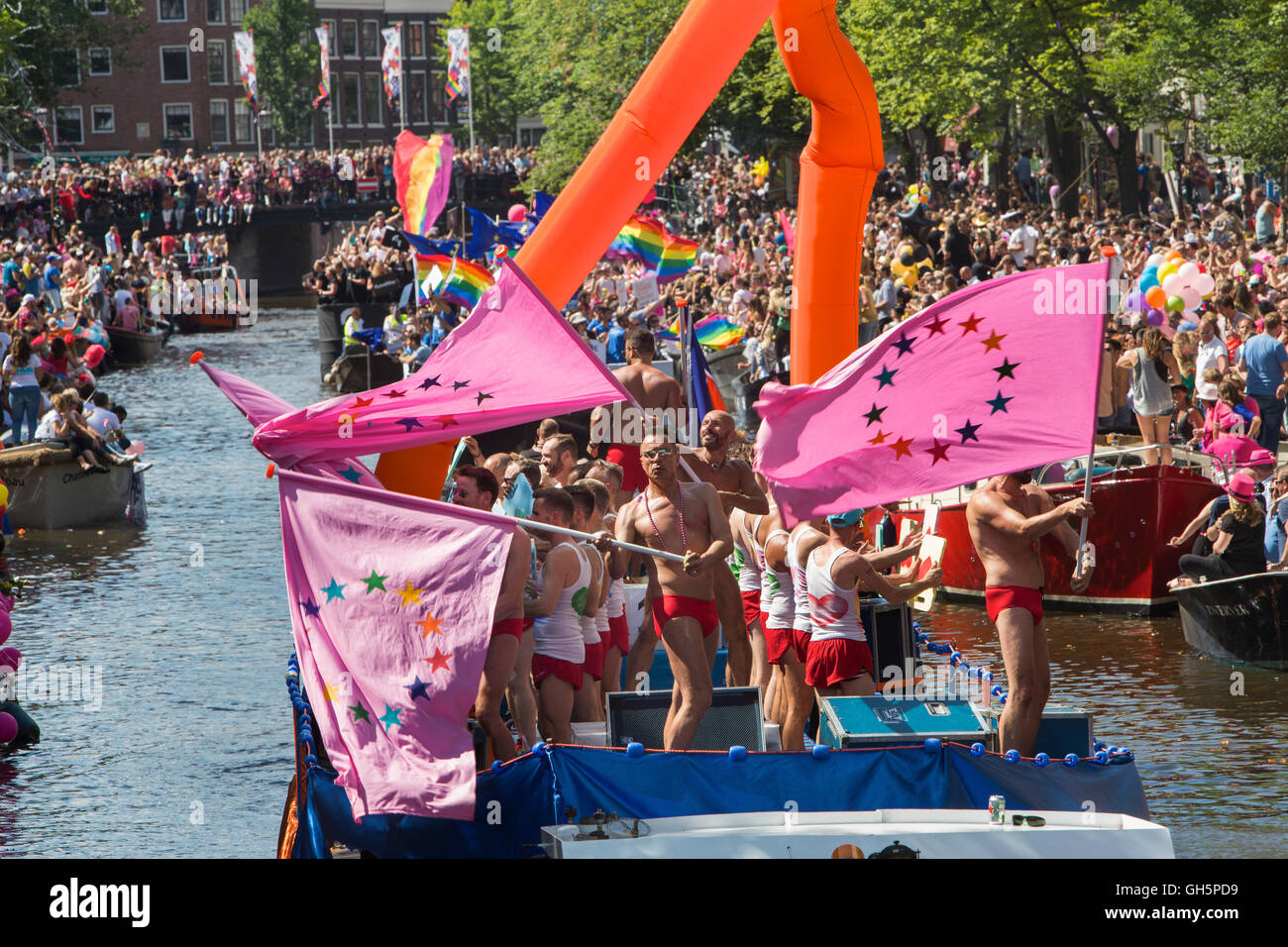 Gaypride 2016 in Amsterdam Stockfoto