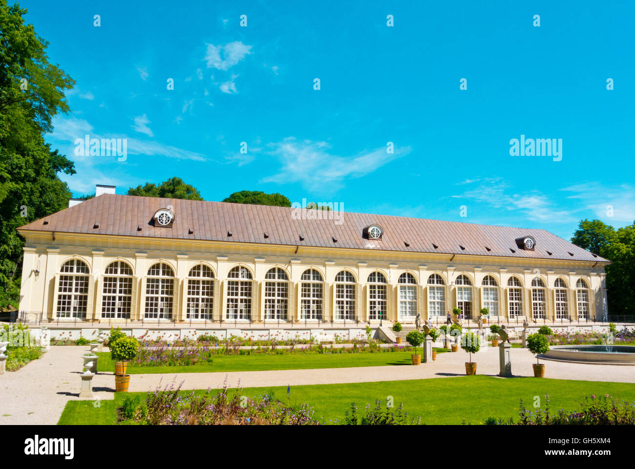 Stara Pomaranczarnia, alte Orangerie bauen, Lazienki Krolewskie, Lazienki-Park, Warschau, Polen Stockfoto