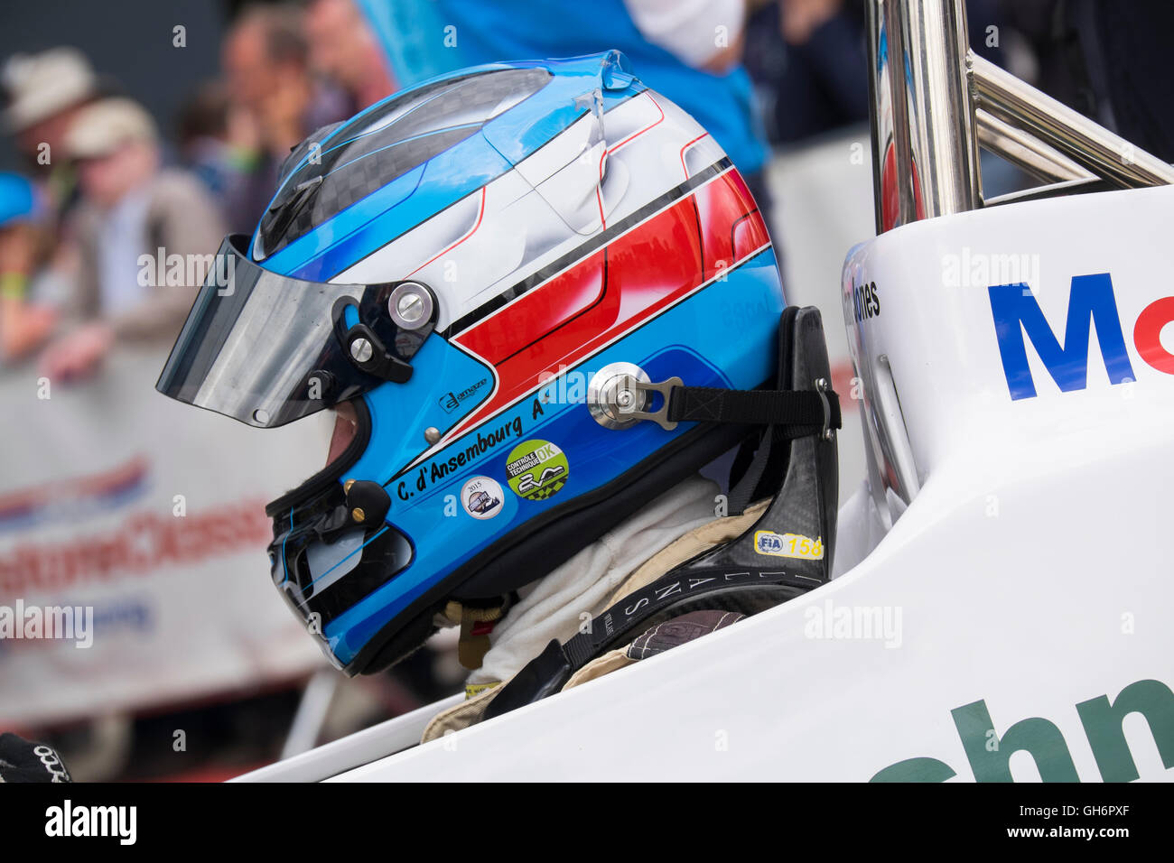 Christophe d ' Ansembourg fahren einen Rennwagen Formel 1 Williams FW07, FIA Masters historischen Rennen, Silverstone Classic Veranstaltung 2016 Stockfoto