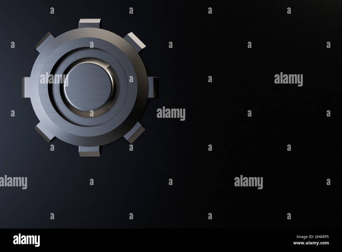 abstrakte Metall Industriegetriebe 3d Render mit Textfreiraum Stockfoto