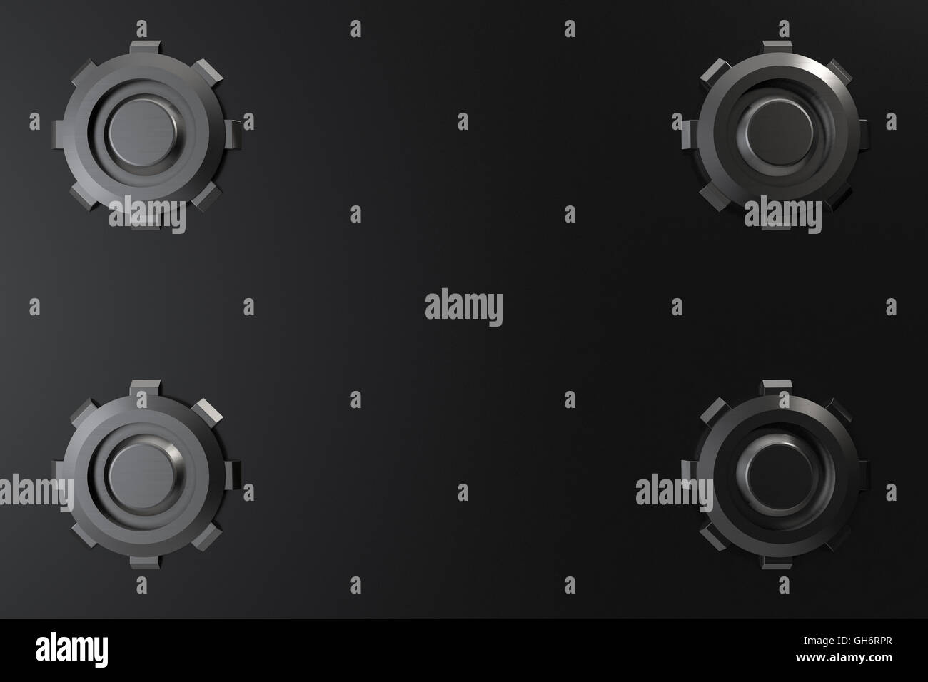 abstrakte Metall Industriegetriebe 3d Render mit Textfreiraum Stockfoto