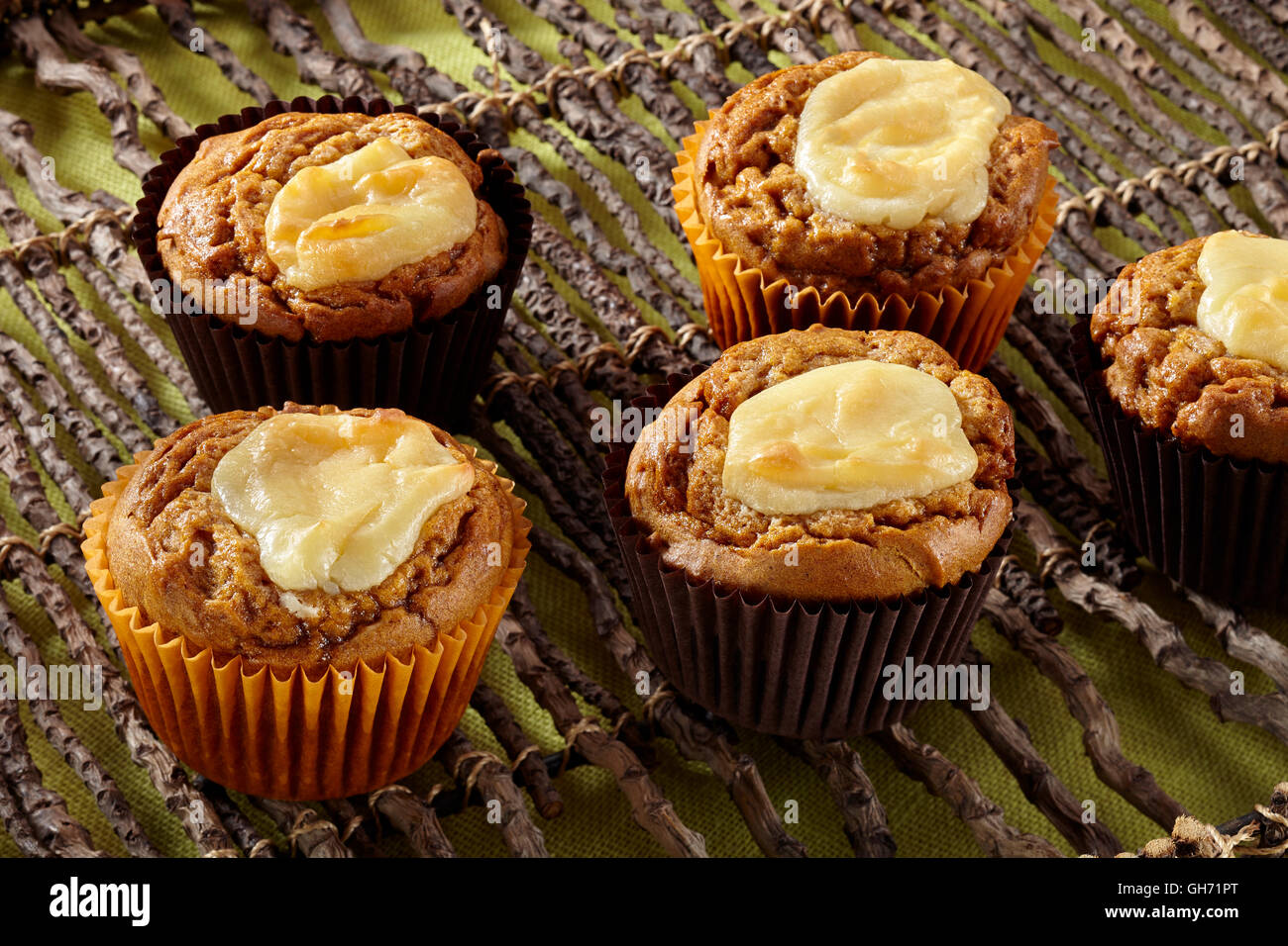 Würzige Kürbis-muffins Stockfoto