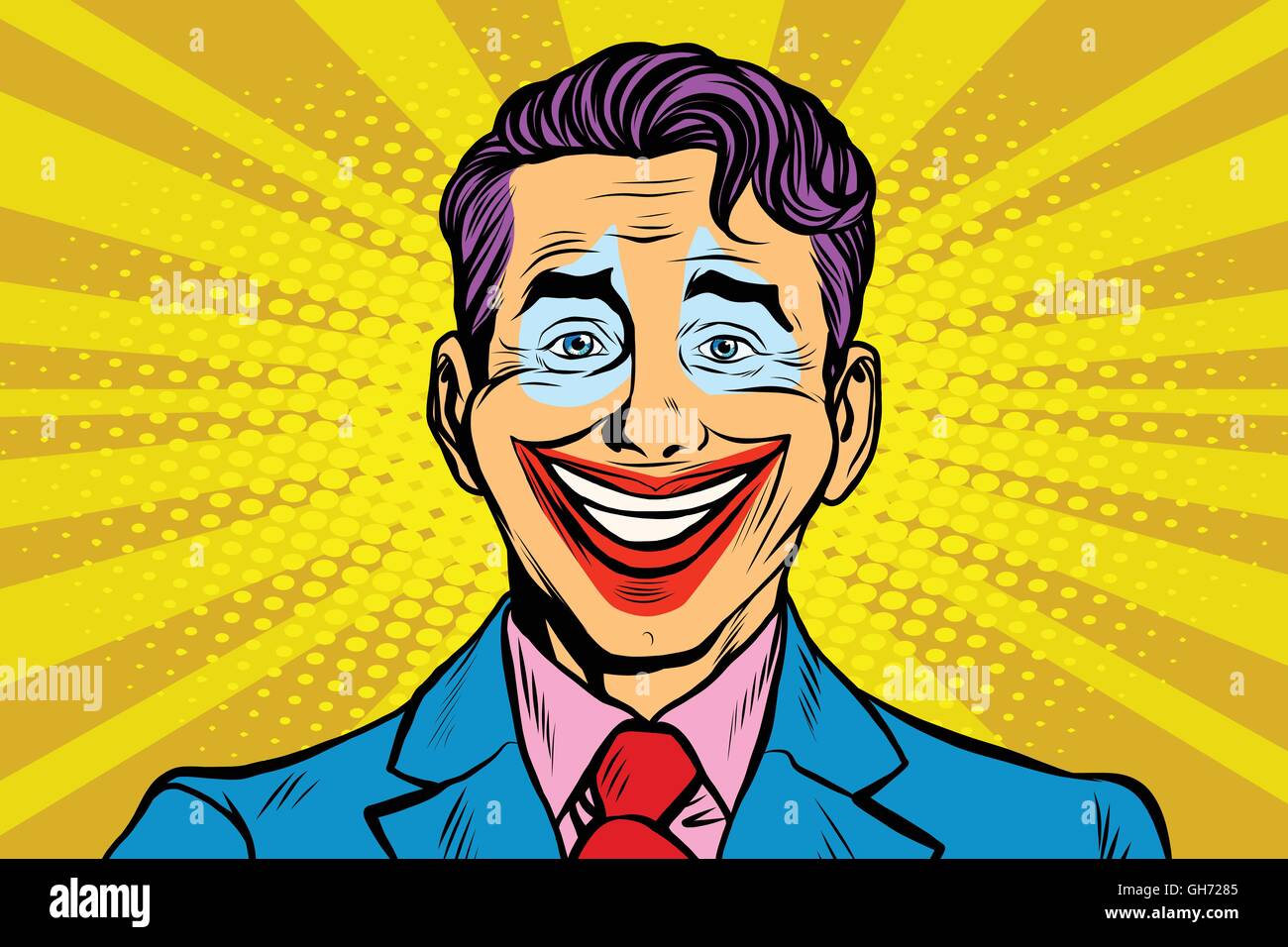Lächelngesicht Joker Clown Stock Vektor