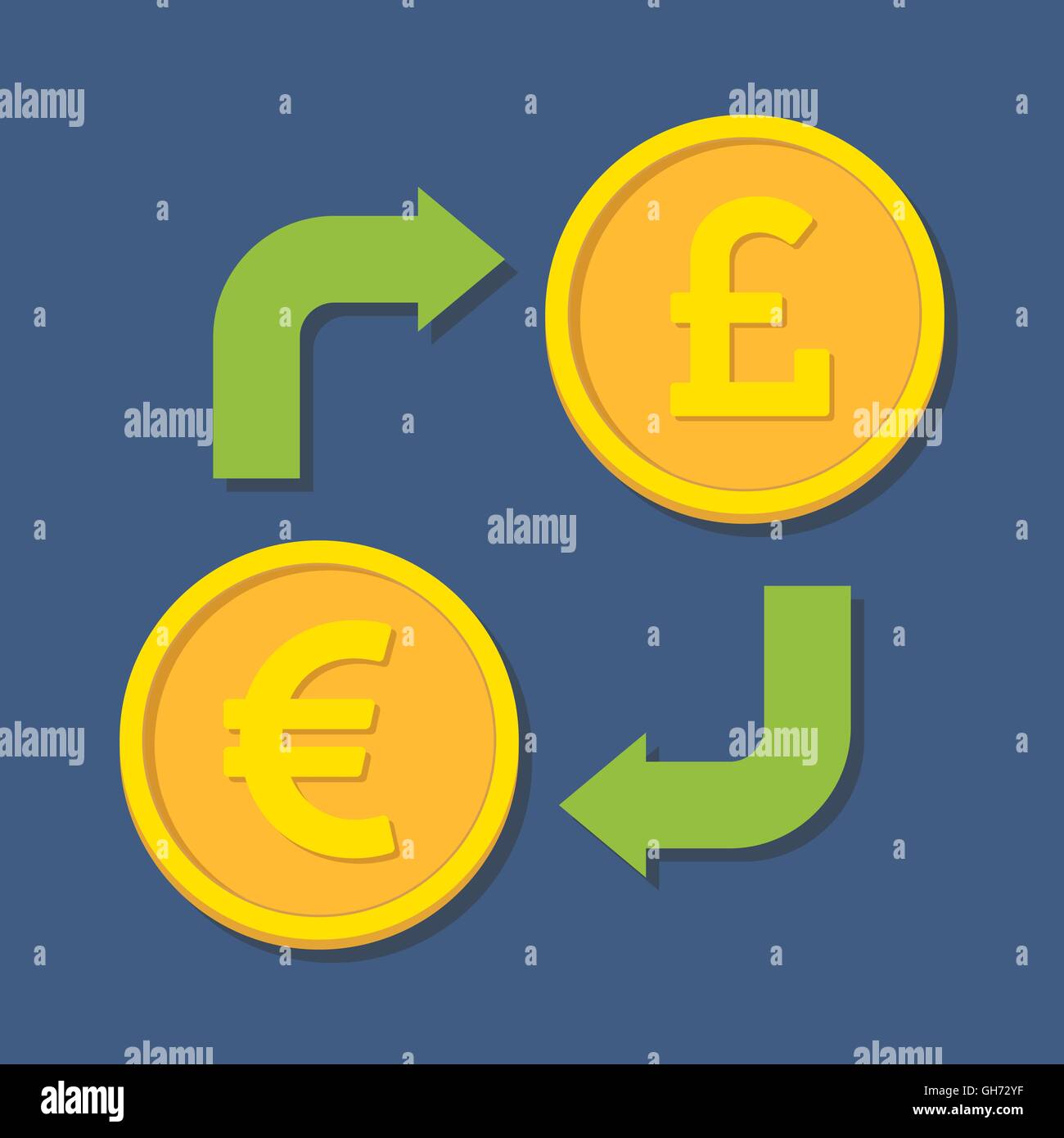 Wechselstube. Euro und Pfund Sterling. Vektor-illustration Stock Vektor