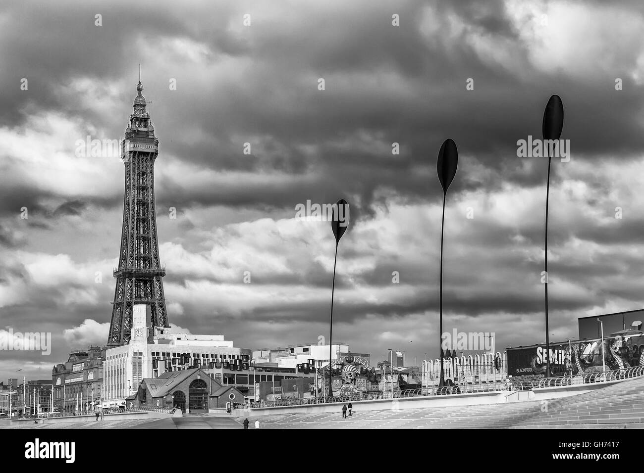 Ein schöner Nachmittag in Blackpool, England. Stockfoto