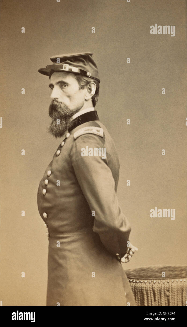 Major General Lewis "Lew" Wallace der 11. Infanterie-Regiment von Indiana und 66. Indiana Infanterie-Regiment in Uniform. Foto von Charles D. Fredericks & Co. zwischen 1861 und 1865 genommen. Im Jahre 1880 wurde Lew Wallace immens populären historischen Roman Ben Hur von Harper & Brothers veröffentlicht. Ben-Hur wurde in einem Bühnenstück 1899 angepasst und Filme wurden des Romans in 1907, 1925, 1959 bis 2016. Stockfoto