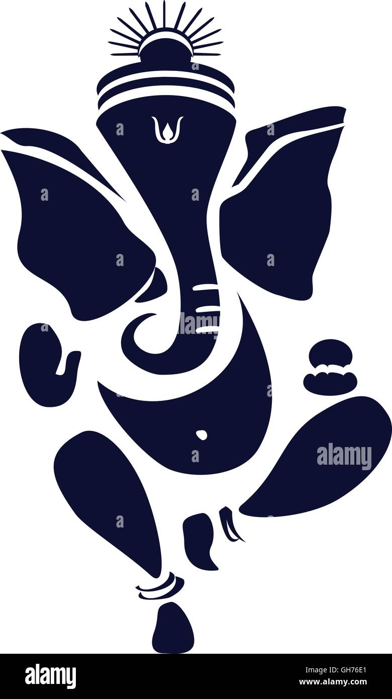 Ganesha-Hindu-Gott in der Silhouette. Stock Vektor Ganesha-Hindu-Gott in der Silhouette. Stock Vektor