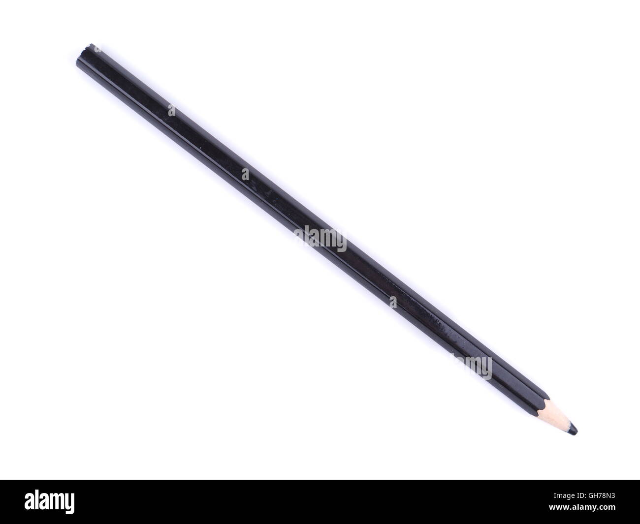 schwarzer Stift auf weißem Hintergrund Stockfoto