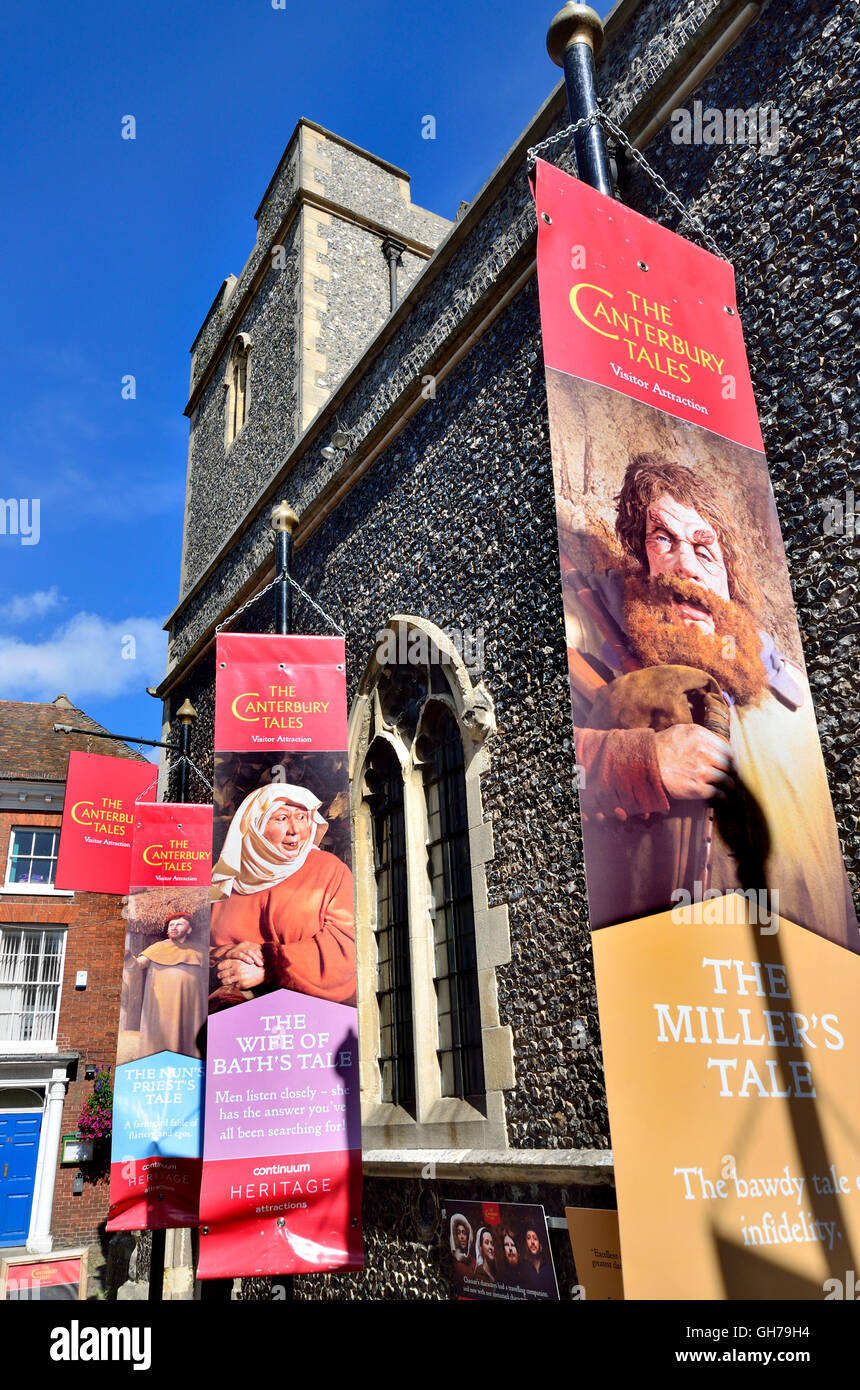 Canterbury, Kent, UK. "Canterbury Tales" Besucherattraktion in St. Margaret Street, seit 1987. Basierend auf den Geschichten von Chaucer... Stockfoto