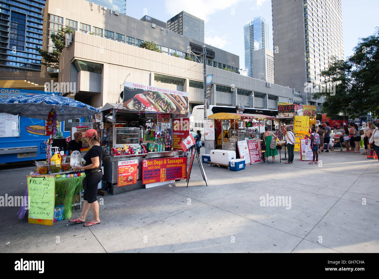Toronto-Straße Imbissstände Stockfoto