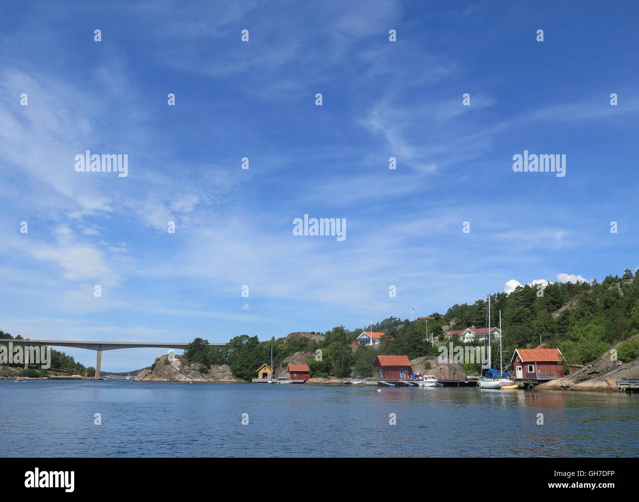 Die Brücke zwischen Orust und Tjörn an schwedische Westküste Stockfoto