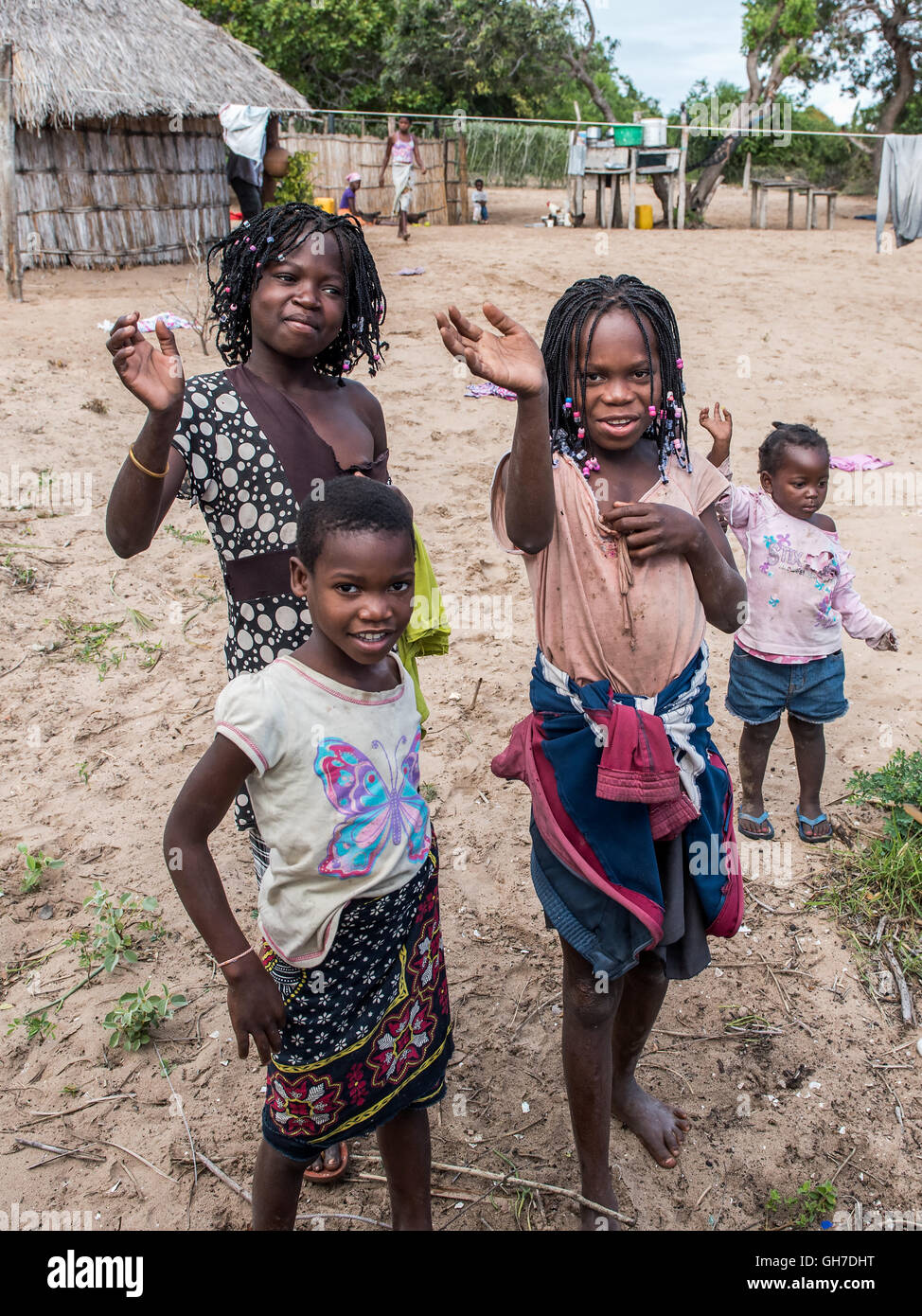 Dorfmädchen auf Benguerra Insel Bazaruto Archipel-Mosambik Stockfoto