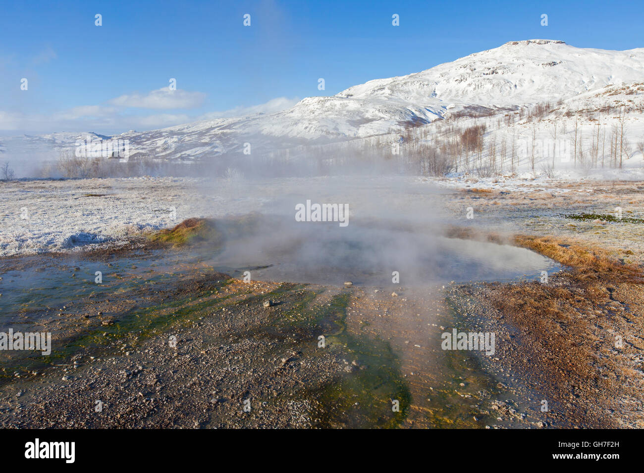 Geothermische Gebiet der Geysir im Haukadalur Tal, Sudurland, Island Stockfoto