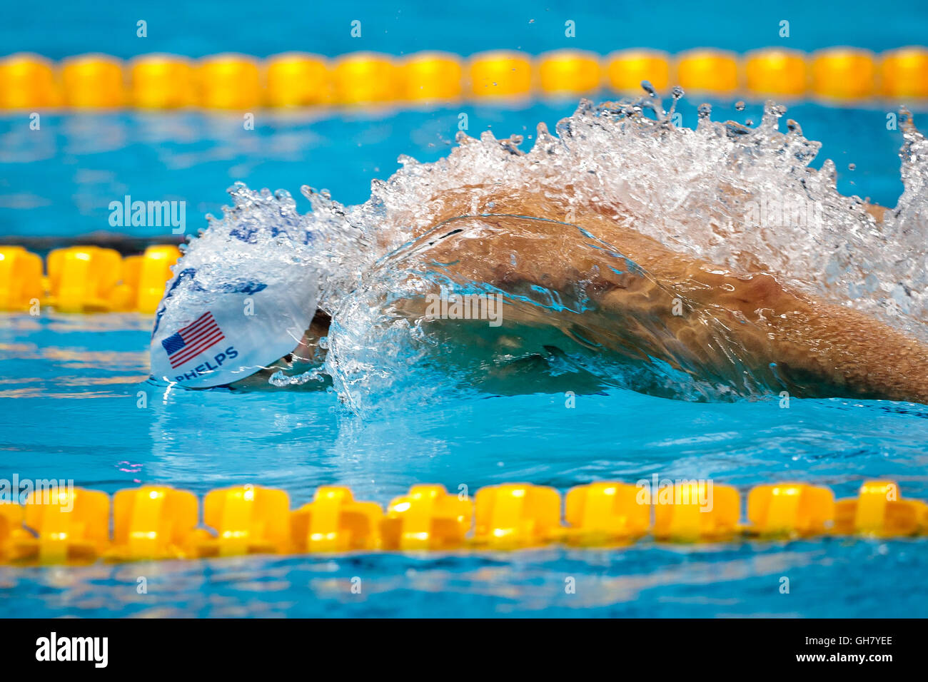 Rio De Janeiro, Brasilien. 8. August 2016. Schwimmen - Herren 200 M Schmetterling - Qualifikation bei den Olympischen Spielen 2016 in Rio De Janeiro. PHELPS Michael (USA) © Petr Toman/World Sport Bilder Stockfoto