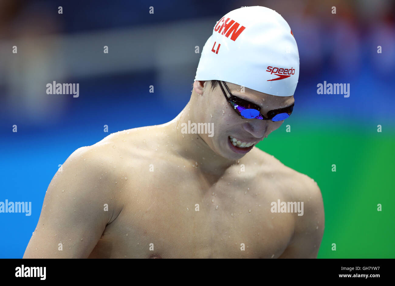 Rio De Janeiro, Brasilien. 8. August 2016. Li Zhuhao von China bereitet sich vor die Männer 200 m Schmetterling schwimmen Wärme an den Rio Olympischen Spielen 2016 in Rio De Janeiro, Brasilien, am 8. August 2016. © Ding Xu/Xinhua/Alamy Live-Nachrichten Stockfoto