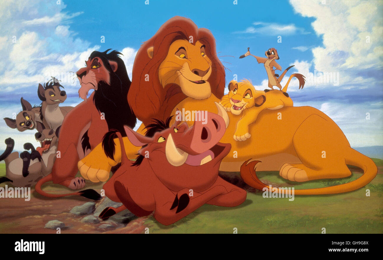 Walt Disney-Produktion: Die Abenteuer des jungen Löwen namens Simba. Film, Fernsehen, Zeichentrick, Animation, Musical, 90er Regie: Rob Minkoff aka. Der König der Löwen Stockfoto