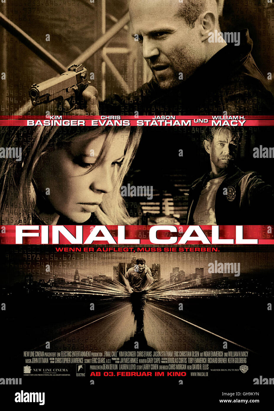 Final Call – Filmplakat (David R. Ellis)-Regie: David R. Ellis aka. Mobilfunk Stockfoto