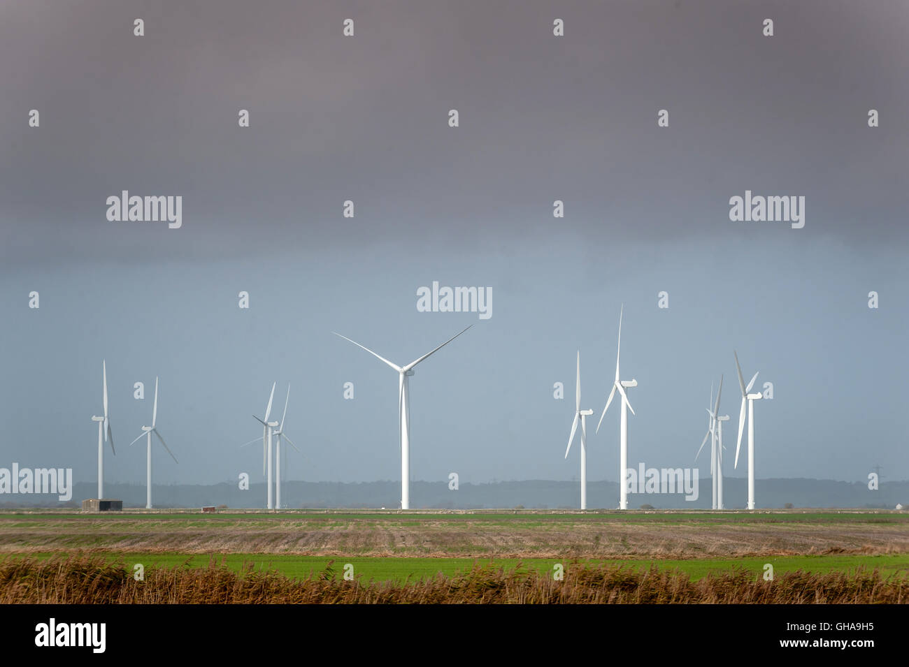 Turbinen auf einen Windpark in Südengland Stockfoto