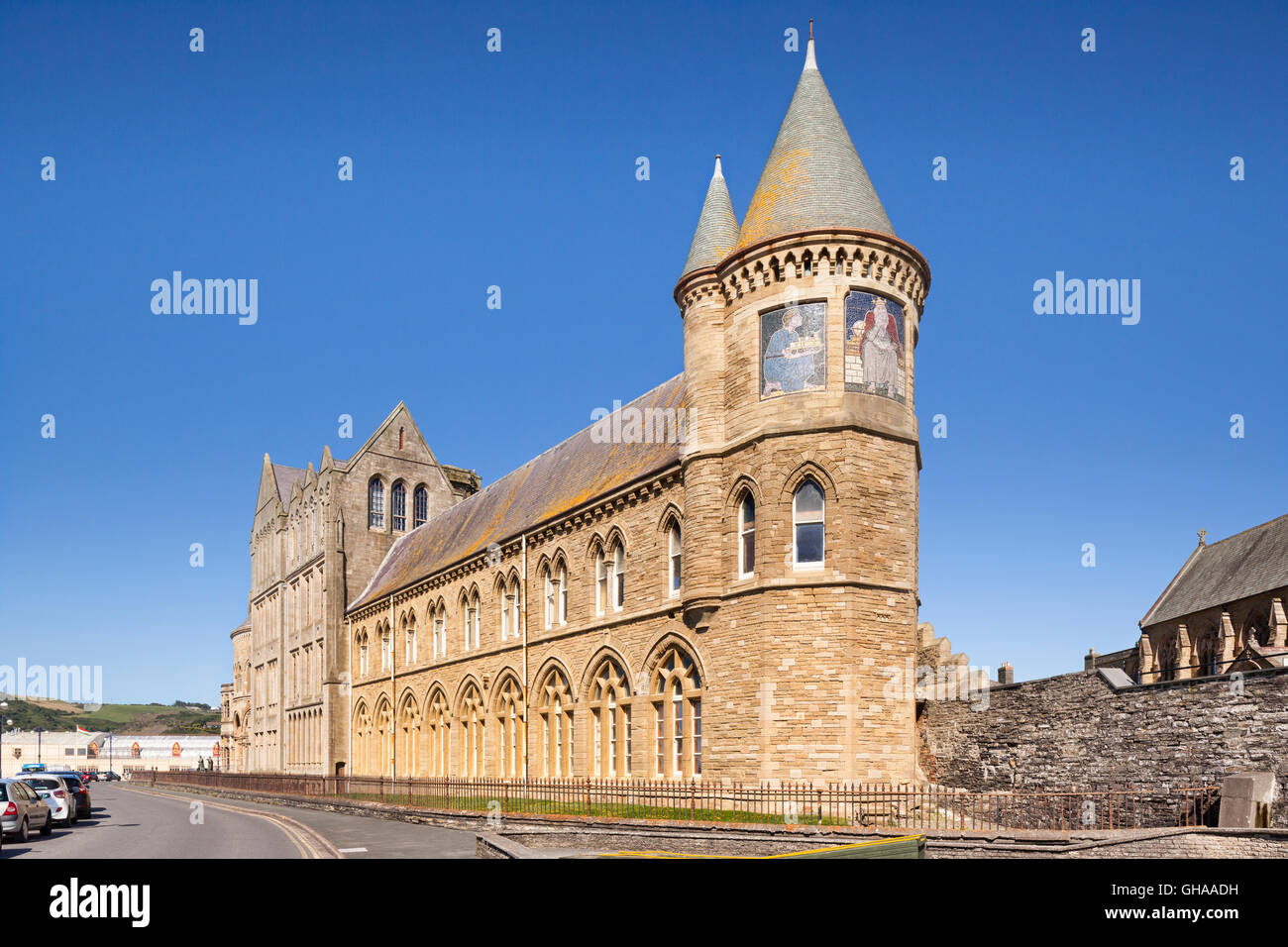 Old College, am ursprünglichen Standort der Universität von Aberystwyth und immer noch Teil der Universität. Stockfoto