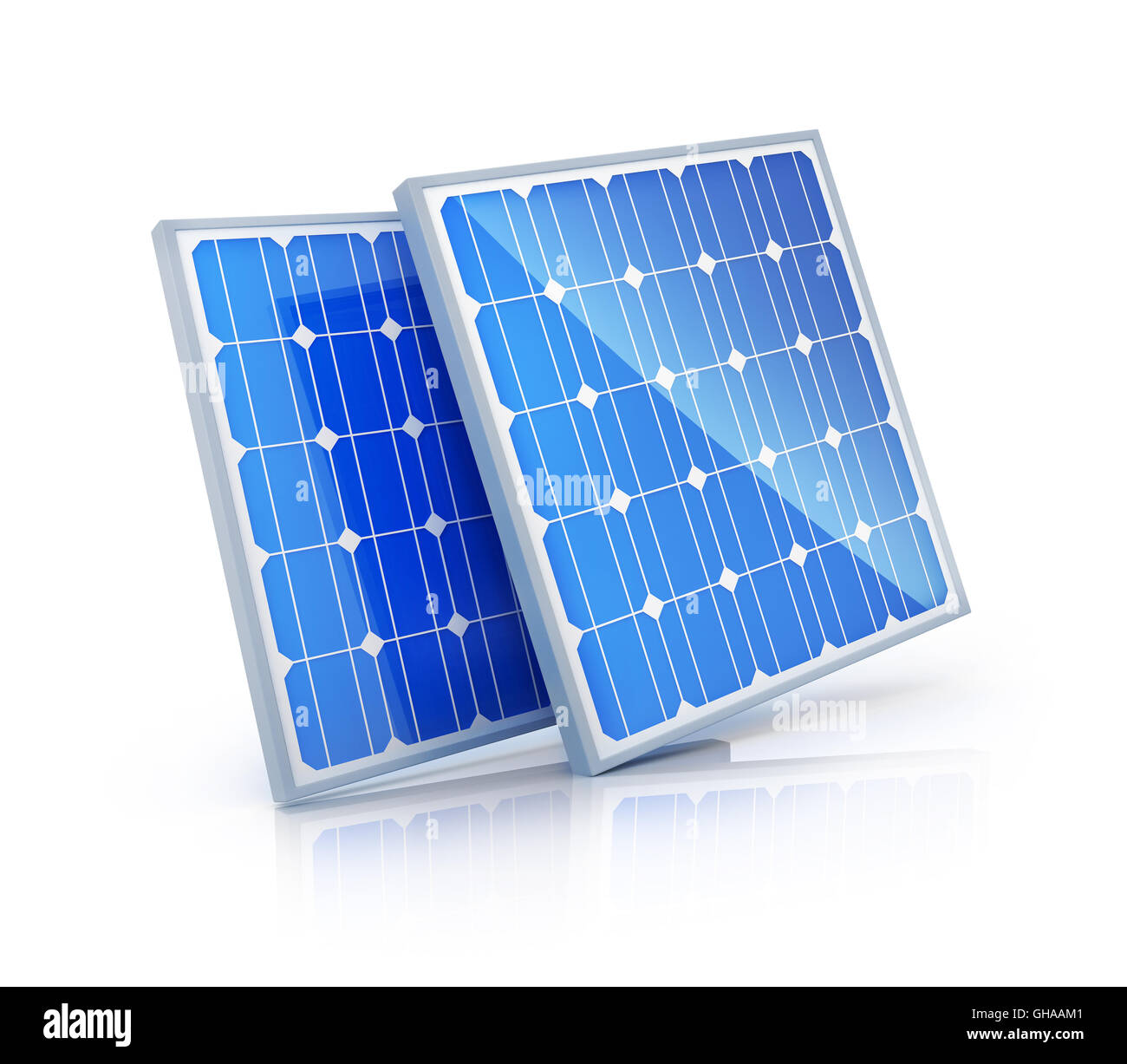 Moderne Solar-Panel auf weißem Hintergrund (in 3D-Rendering getan) Stockfoto