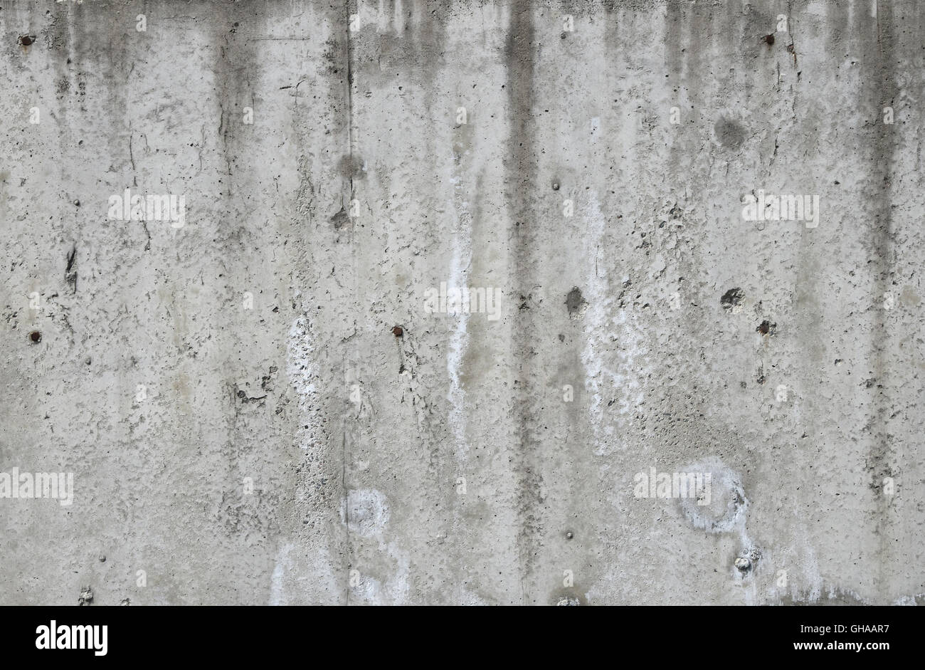 Betonwand Textur mit durchhängt und läuft von Zement auf unfertigen Baustelle Stockfoto