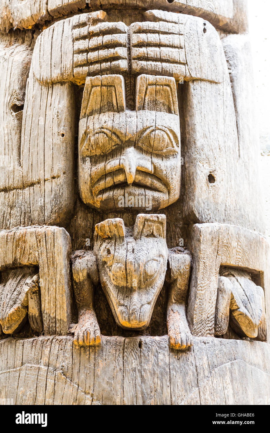 Totem der alten Inuit in Alaska Stockfoto