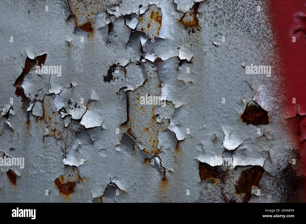 Silber lackiert rostigen Hintergrund Stockfoto